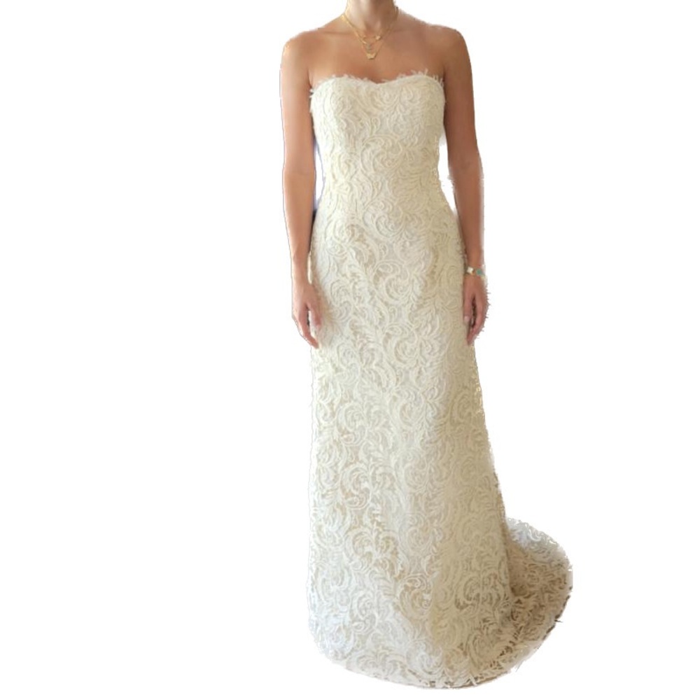Authentic Carolina Herrera Wedding Gown Dress Lace size 2